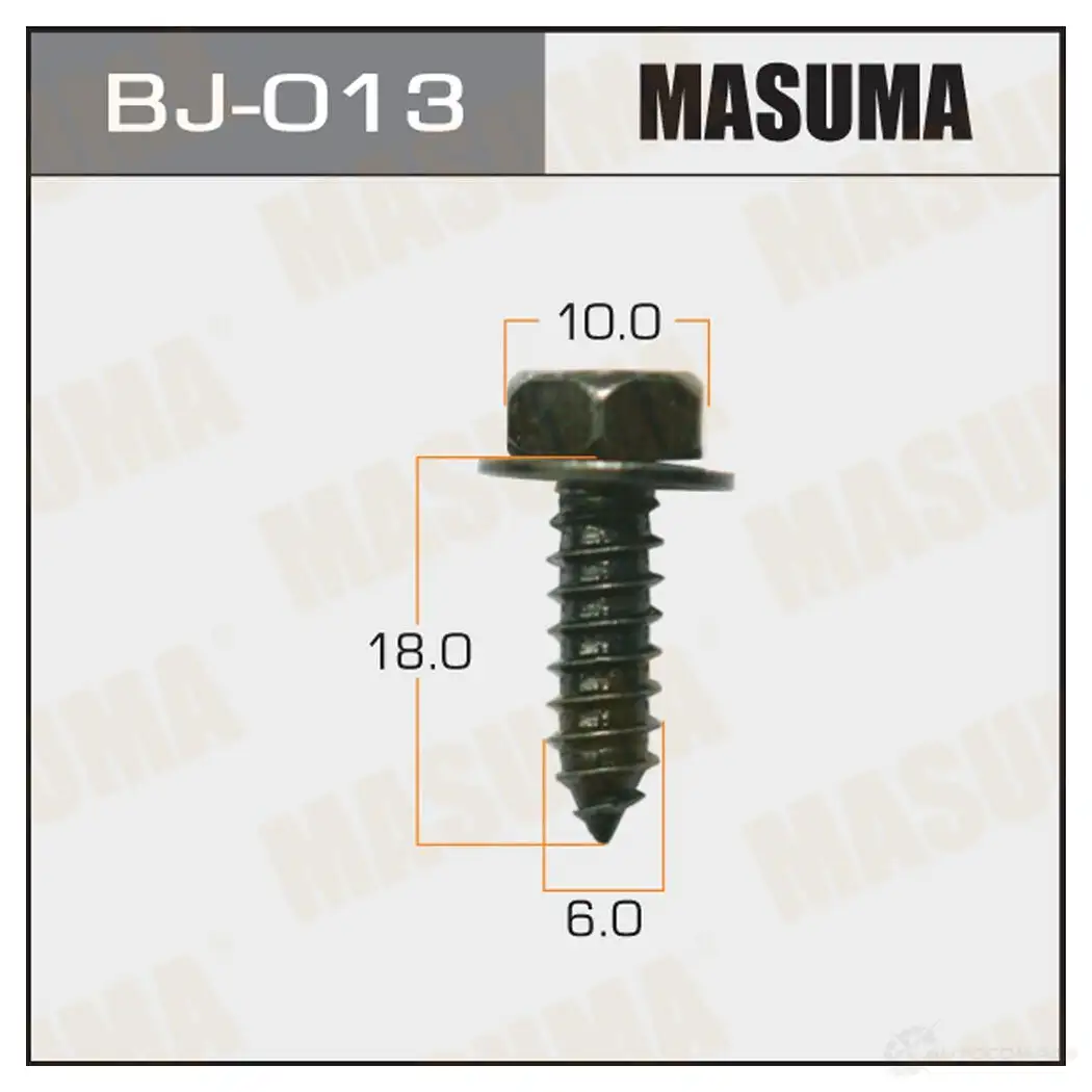 Саморез 6x18мм, набор 10шт MASUMA 9HGM S 1422885718 BJ-013 - Изображение 1