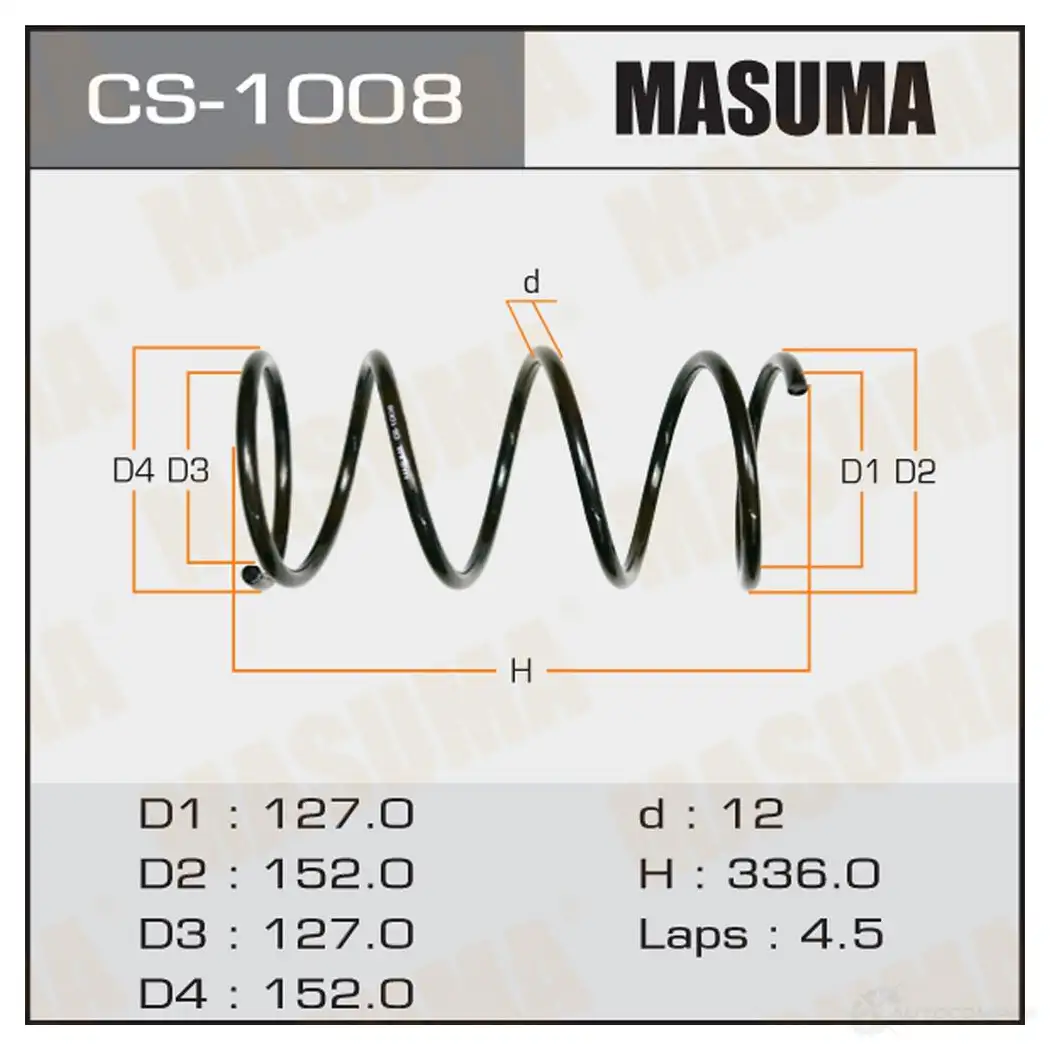 Пружина подвески MASUMA CJ 7511 1422881432 CS-1008
