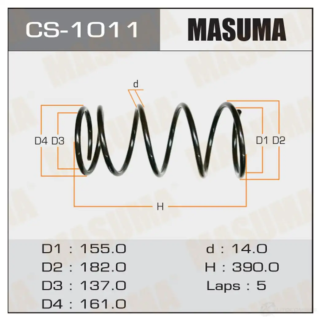 Пружина подвески MASUMA CS-1011 1DMH ZA 1422881429 изображение 0