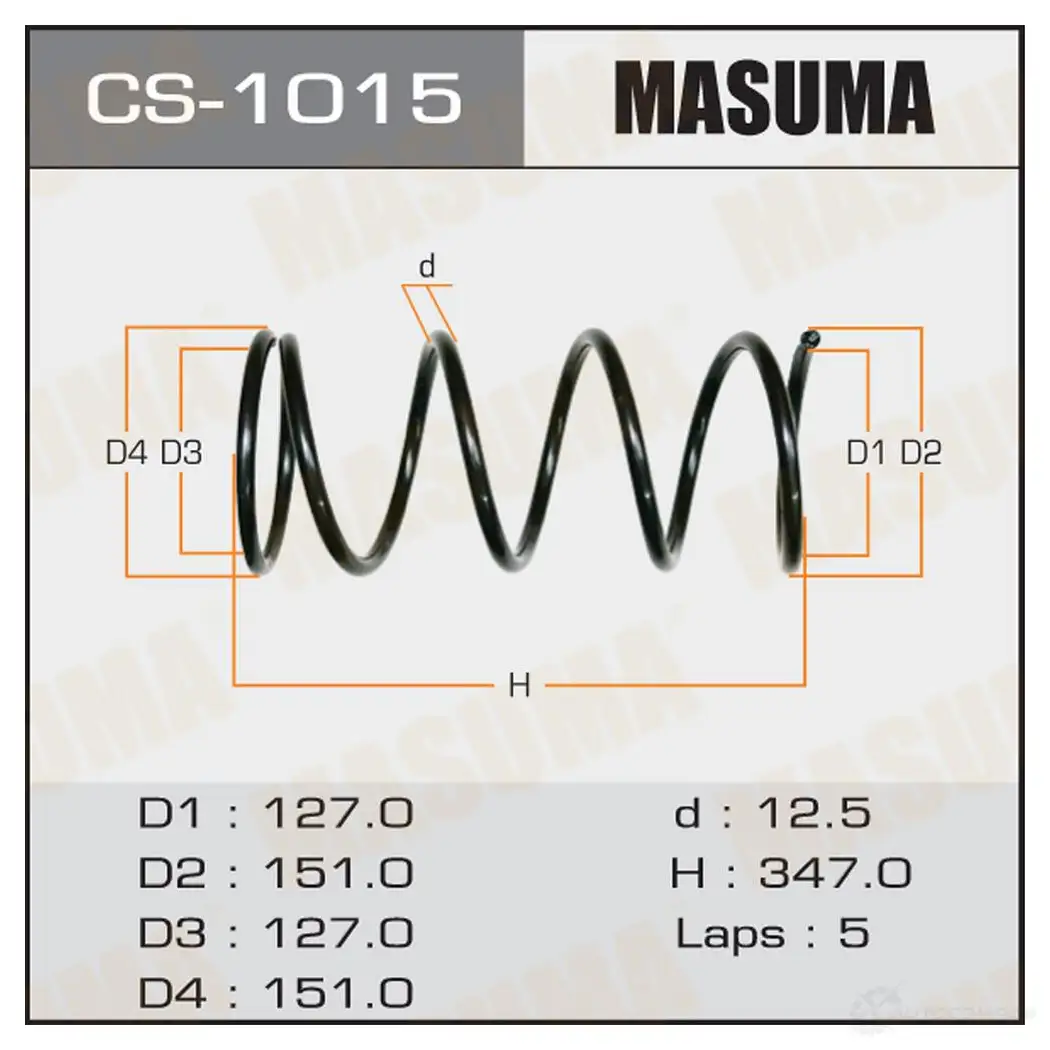 Пружина подвески MASUMA CS-1015 86E5 SVH 1422881426 изображение 0