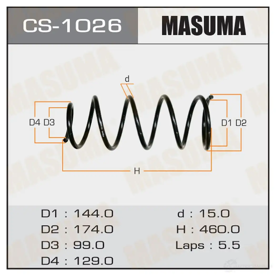 Пружина подвески MASUMA C85Y B CS-1026 1422881494