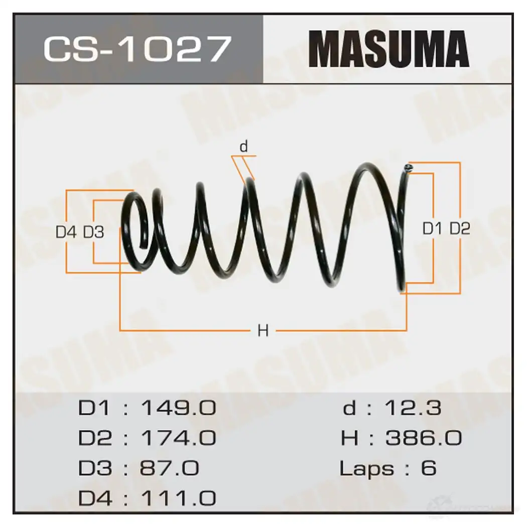 Пружина подвески MASUMA 1422881493 CS-1027 94P C4