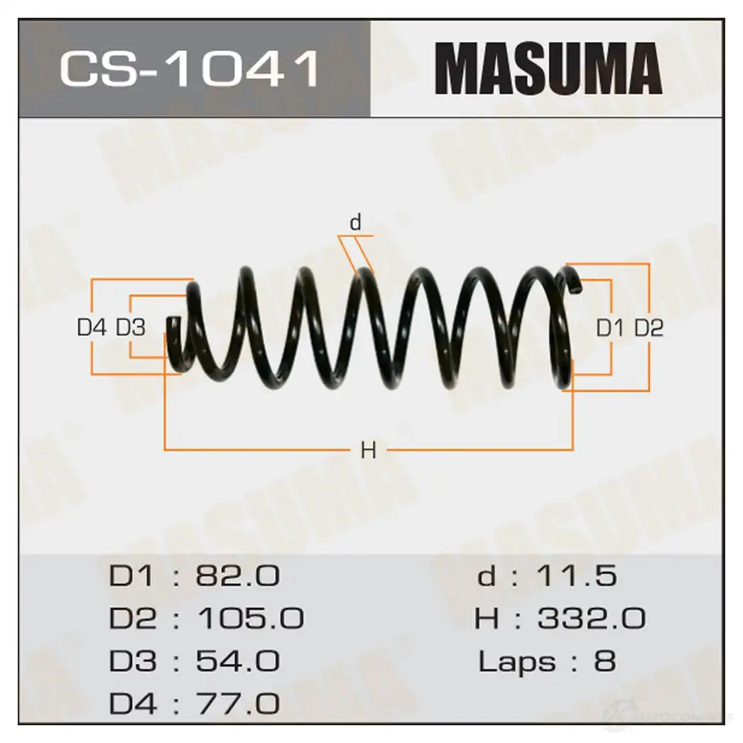 Пружина подвески MASUMA 1422881411 CS-1041 GX 7TGOE изображение 0