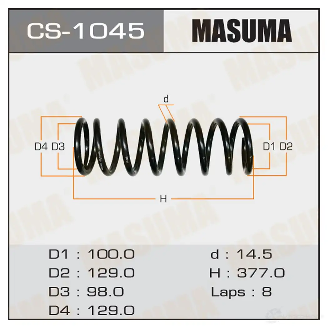 Пружина подвески MASUMA 1422881486 4WU ER CS-1045 изображение 0
