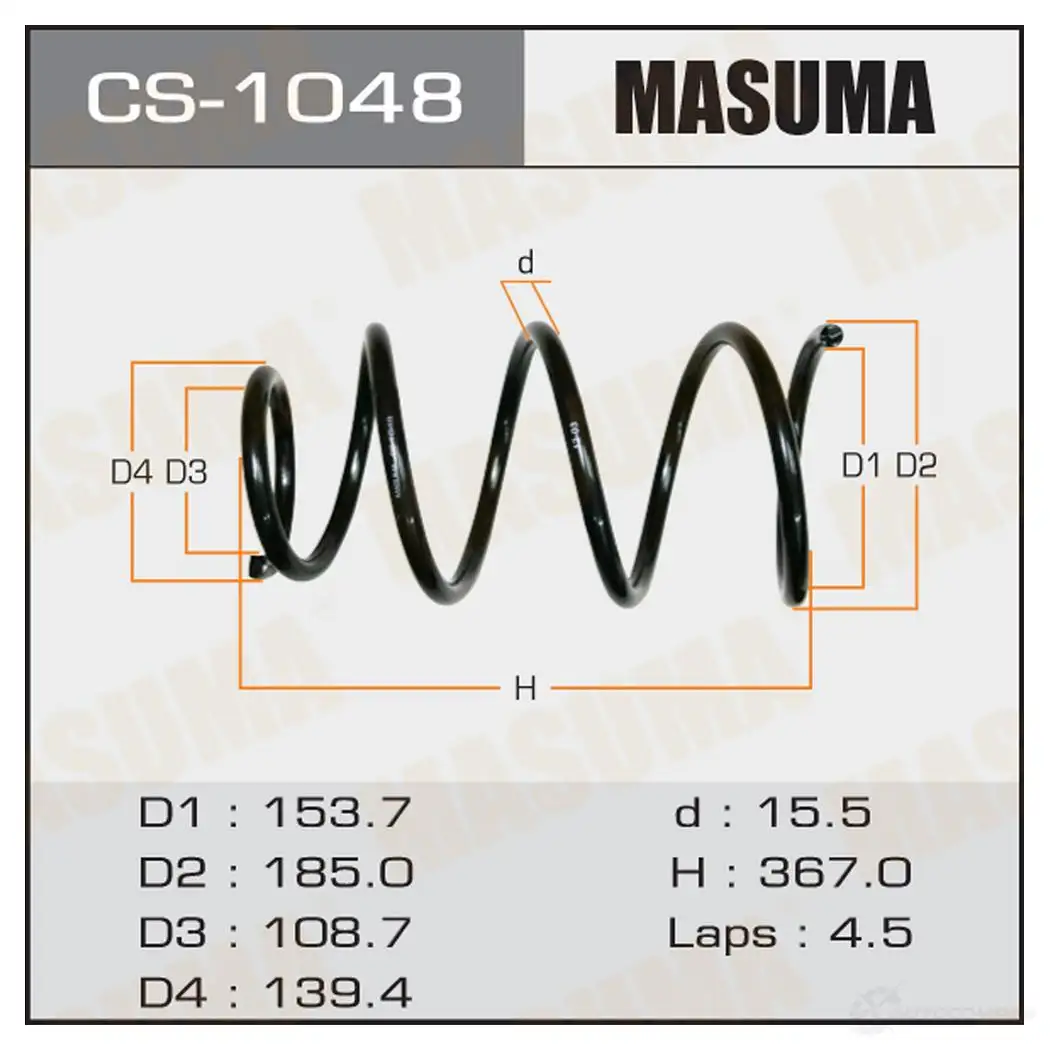 Пружина подвески MASUMA 1422881485 B7H3 EM CS-1048 изображение 0