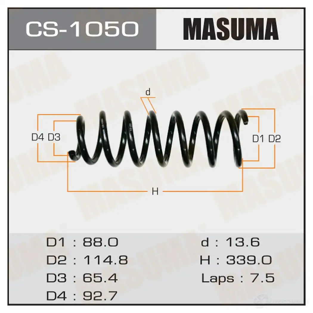 Пружина подвески MASUMA CS-1050 P8UT IU 1422881483