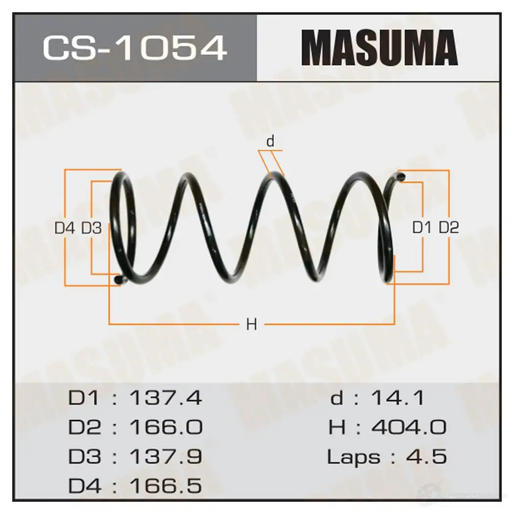 Пружина подвески MASUMA CS-1054 1422881480 71I VXTT изображение 0