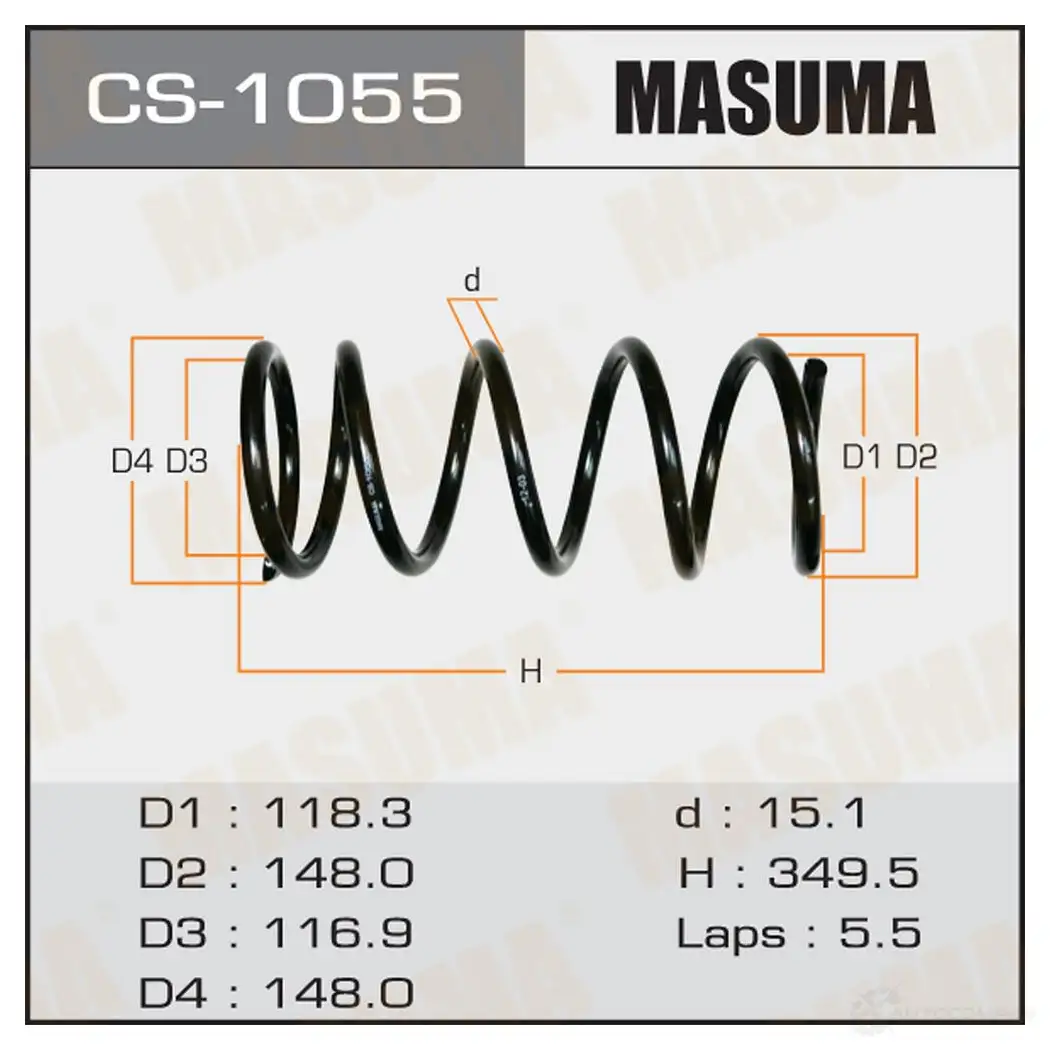 Пружина подвески MASUMA DL 2WML CS-1055 1422881479 изображение 0