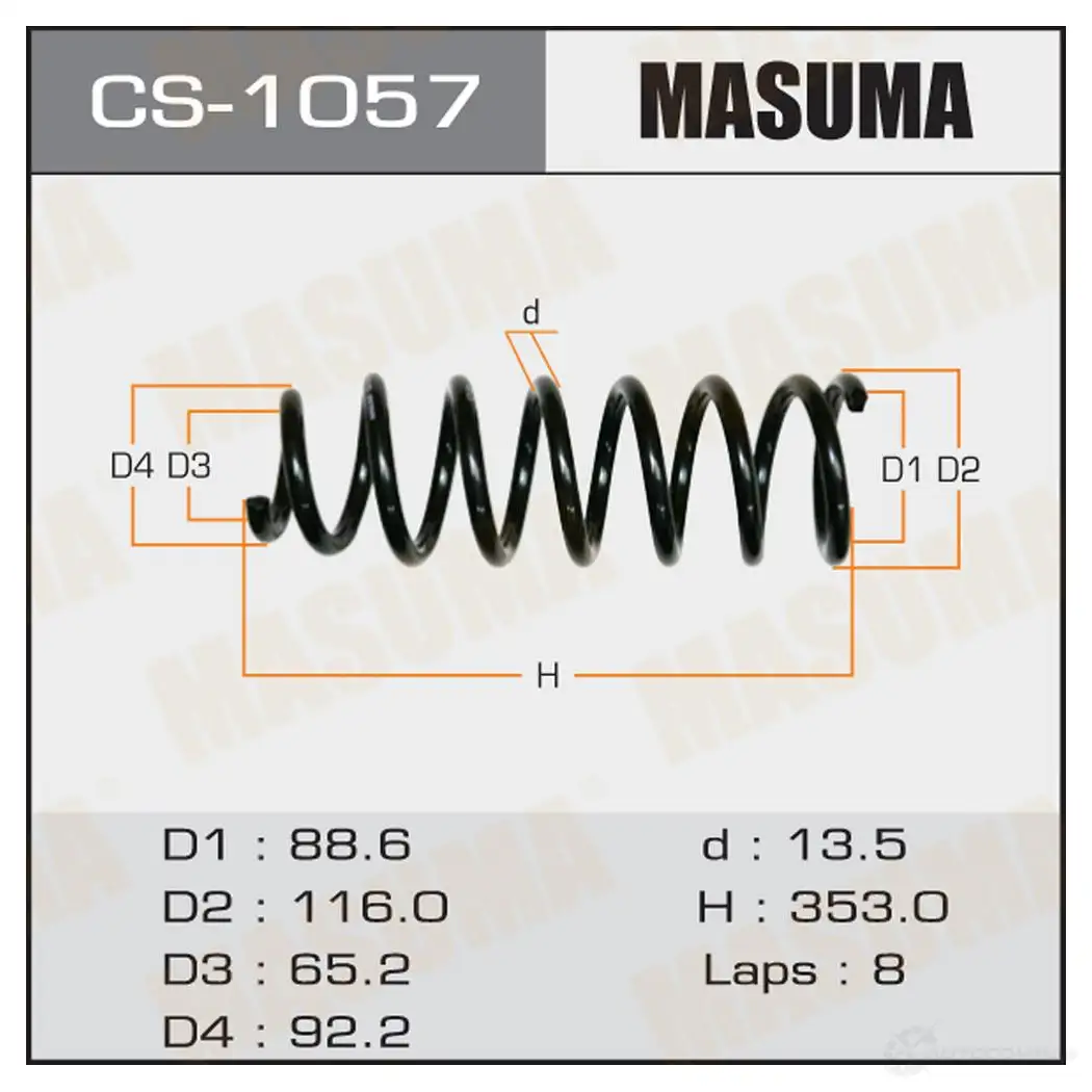 Пружина подвески MASUMA CS-1057 FZZ 4Y6 1422881477 изображение 0