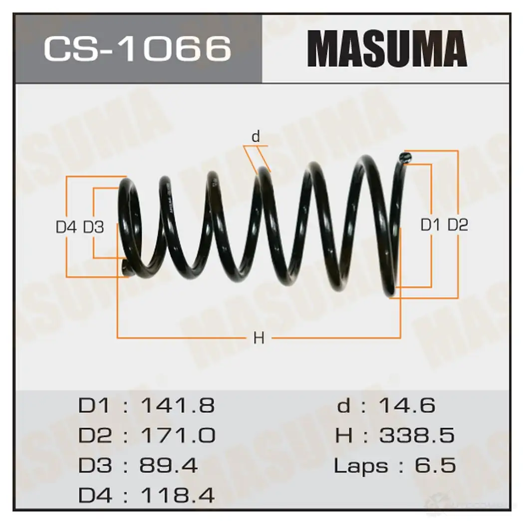 Пружина подвески MASUMA 1422881404 Y2 3SJG CS-1066 изображение 0