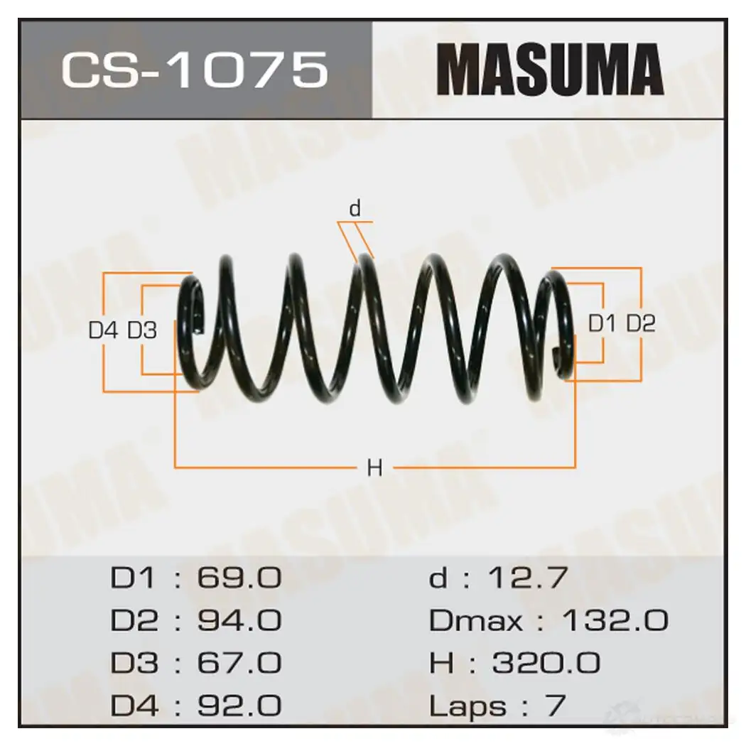 Пружина подвески MASUMA 1422881399 CS-1075 F 5IJUP3 изображение 0
