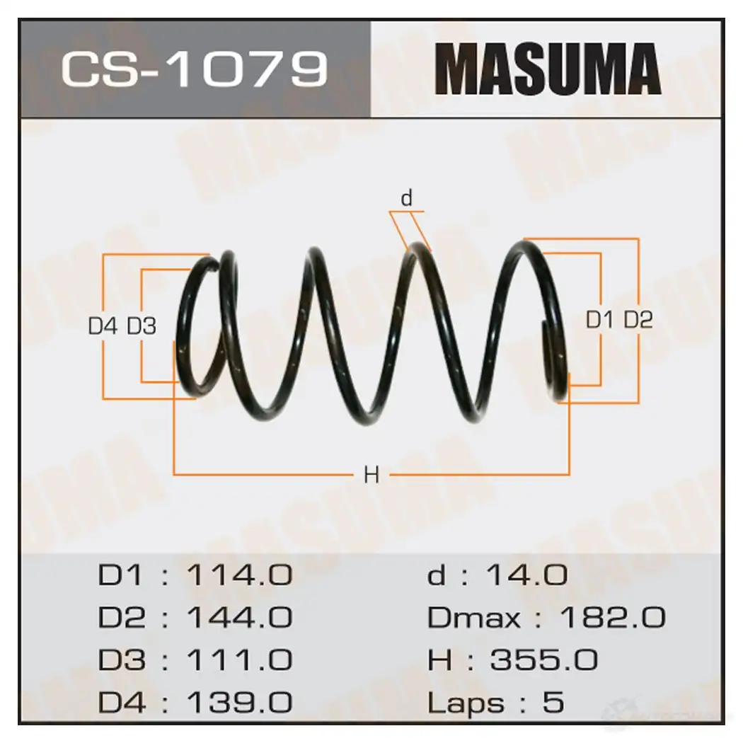 Пружина подвески MASUMA 1422881502 CS-1079 BB3ZN 6I