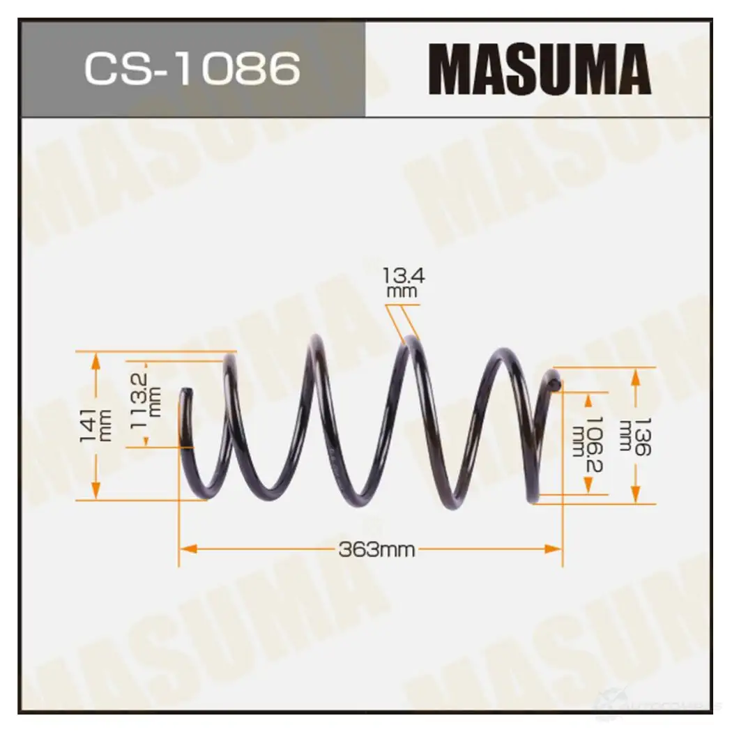 Пружина подвески MASUMA CS-1086 1439697273 C B3REQ изображение 0