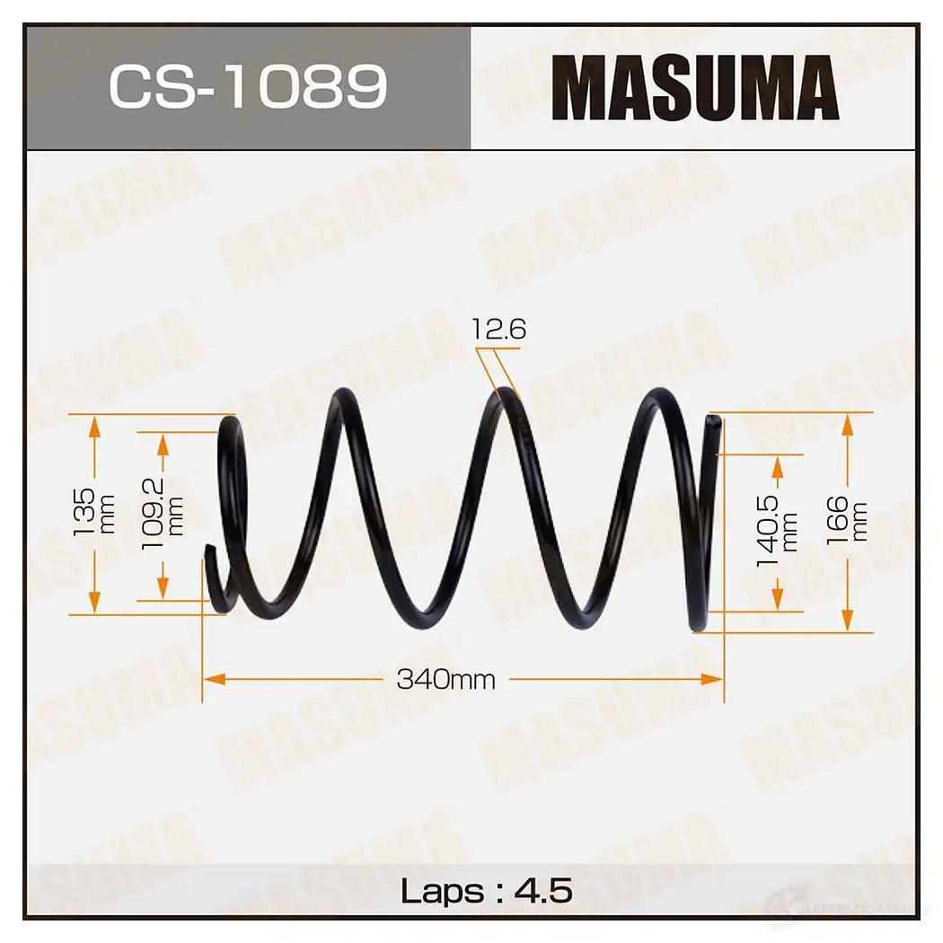 Пружина подвески MASUMA CS-1089 SR2W 1 1439697276 изображение 0