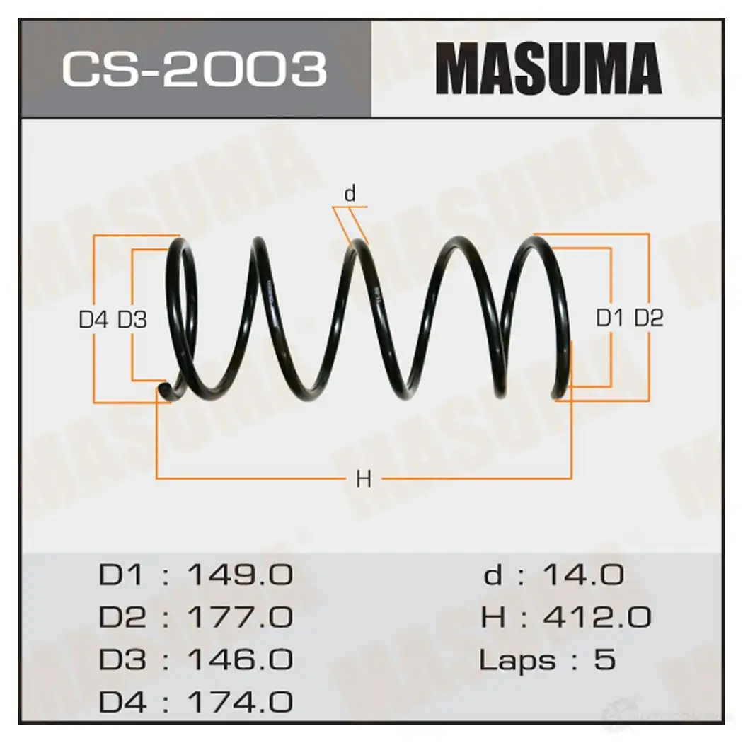 Пружина подвески MASUMA CS-2003 L07YF 1C 1422881274 изображение 0