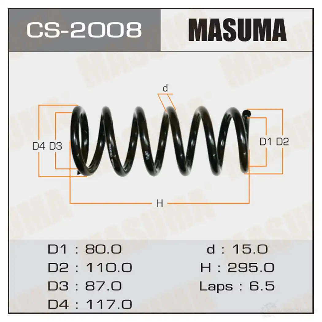 Пружина подвески MASUMA 1422881496 T PE3B CS-2008