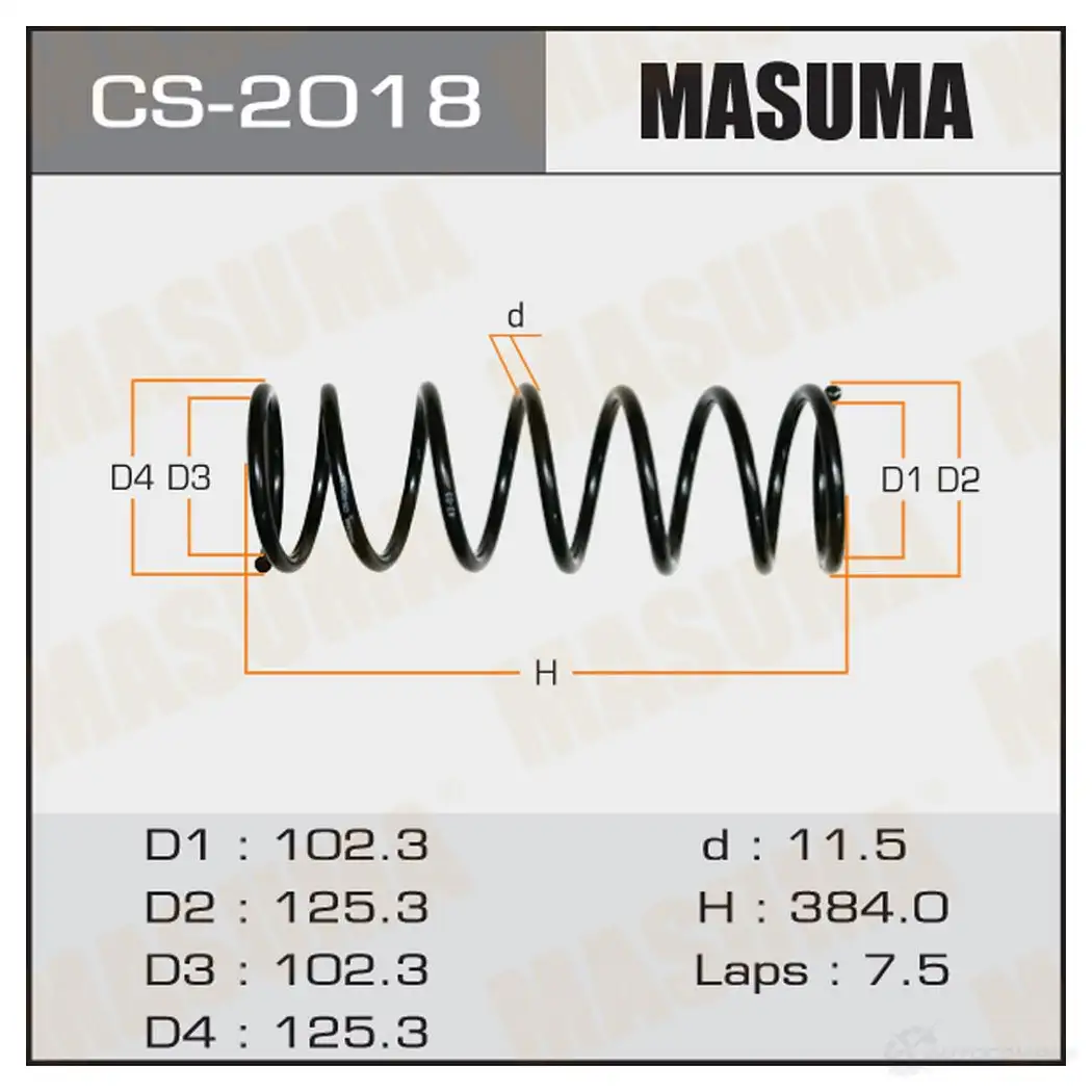 Пружина подвески MASUMA 1422881528 TF5 XZR CS-2018