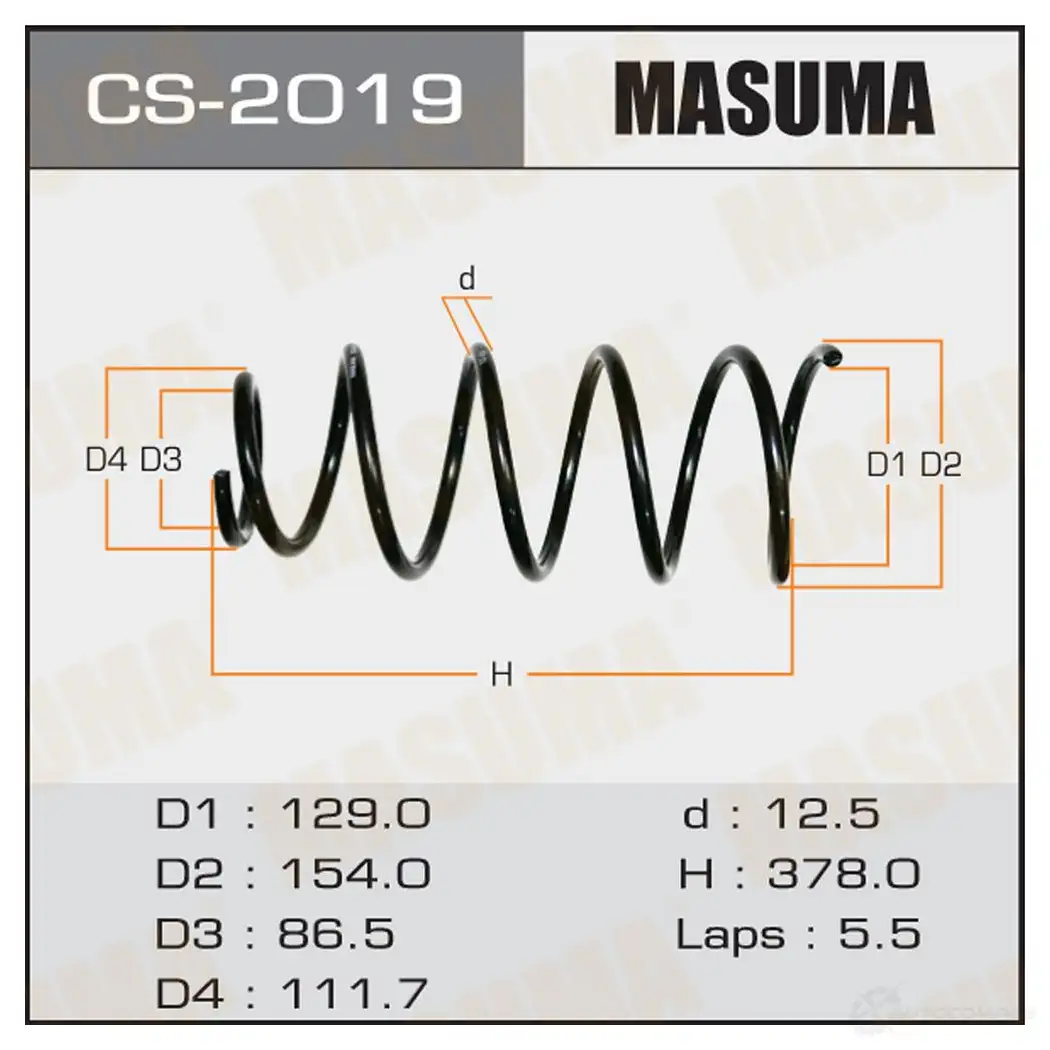 Пружина подвески MASUMA CS-2019 1422881527 7N 91V0N