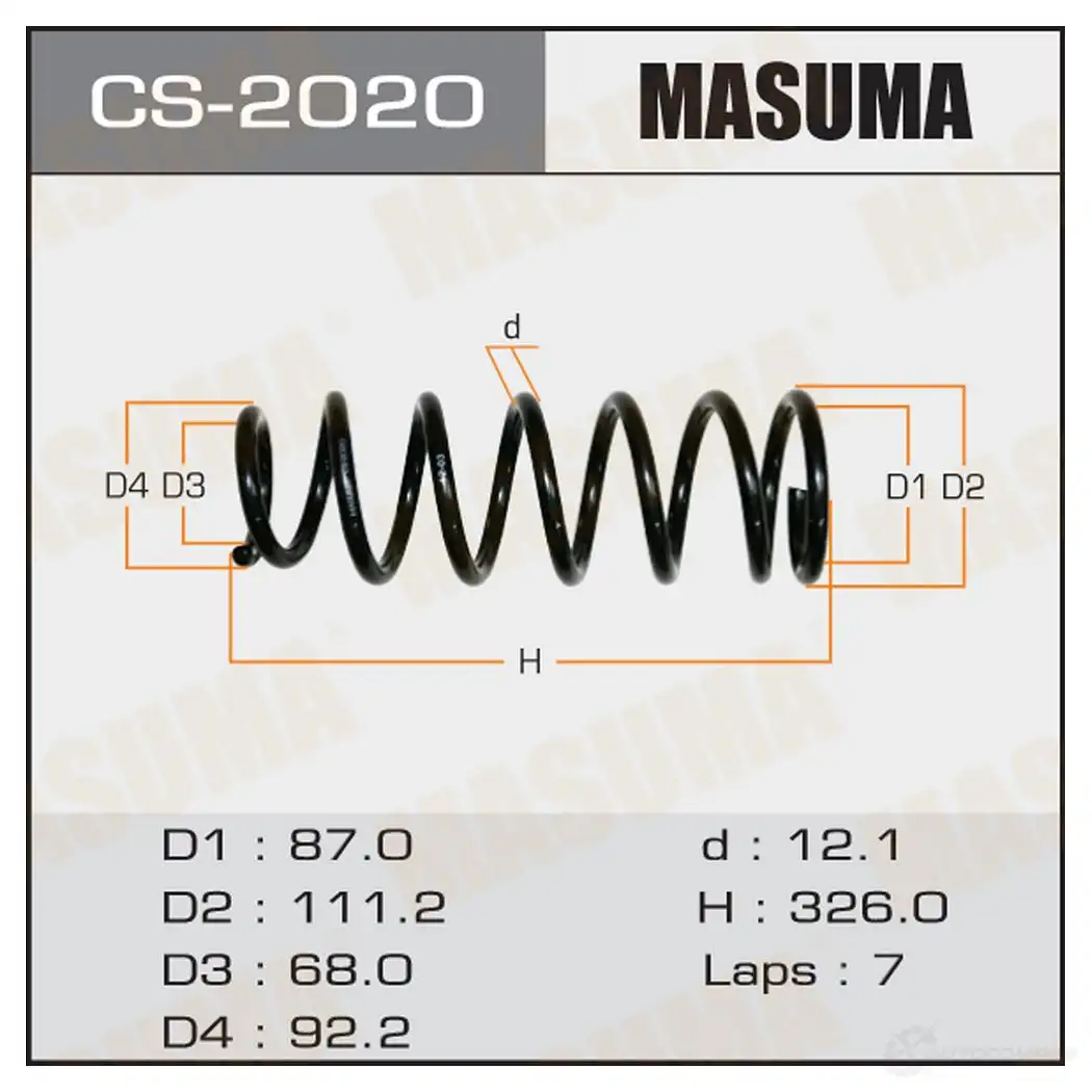 Пружина подвески MASUMA CS-2020 3 KVJ543 1422881526 изображение 0