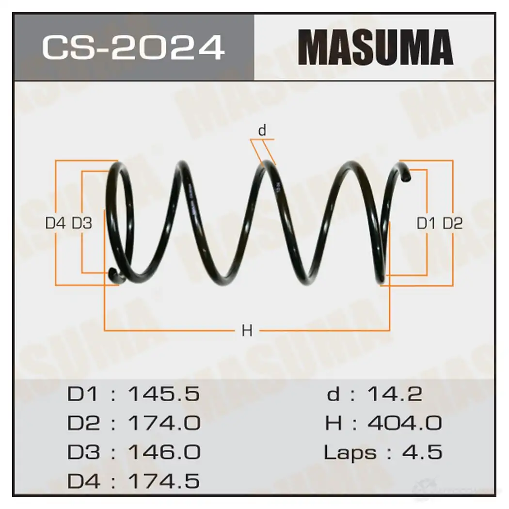 Пружина подвески MASUMA CS-2024 HI IT2 1422881522 изображение 0