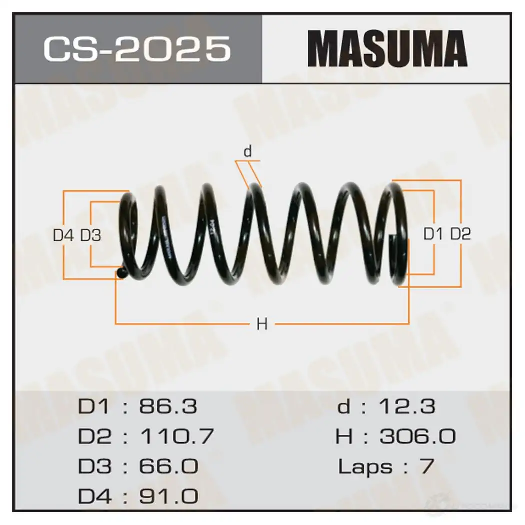Пружина подвески MASUMA CS-2025 GO2IK 45 1422881521 изображение 0