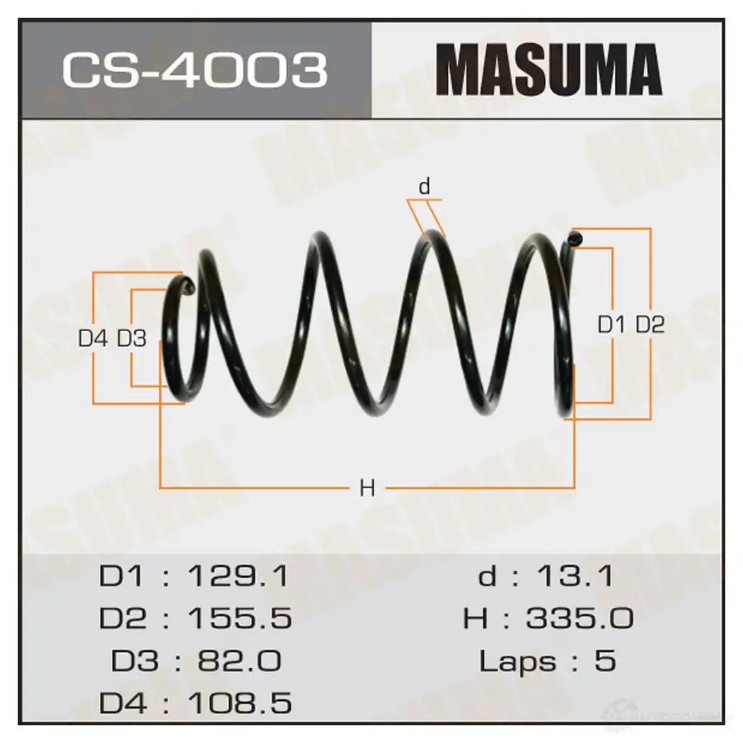 Пружина подвески MASUMA 1422881472 BP5 TUHK CS-4003 изображение 0