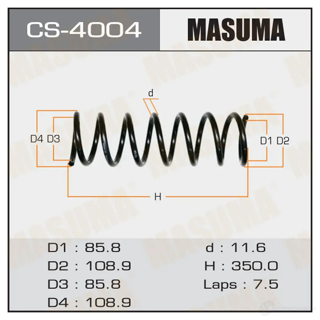 Пружина подвески MASUMA CS-4004 E57 QP 1422878923 изображение 0