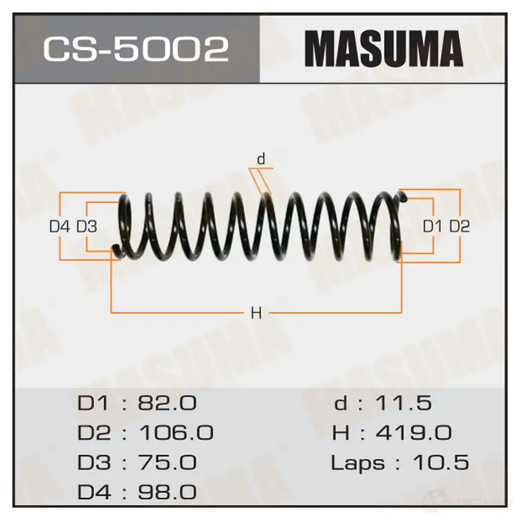 Пружина подвески MASUMA 1422881261 Z AXCF CS-5002