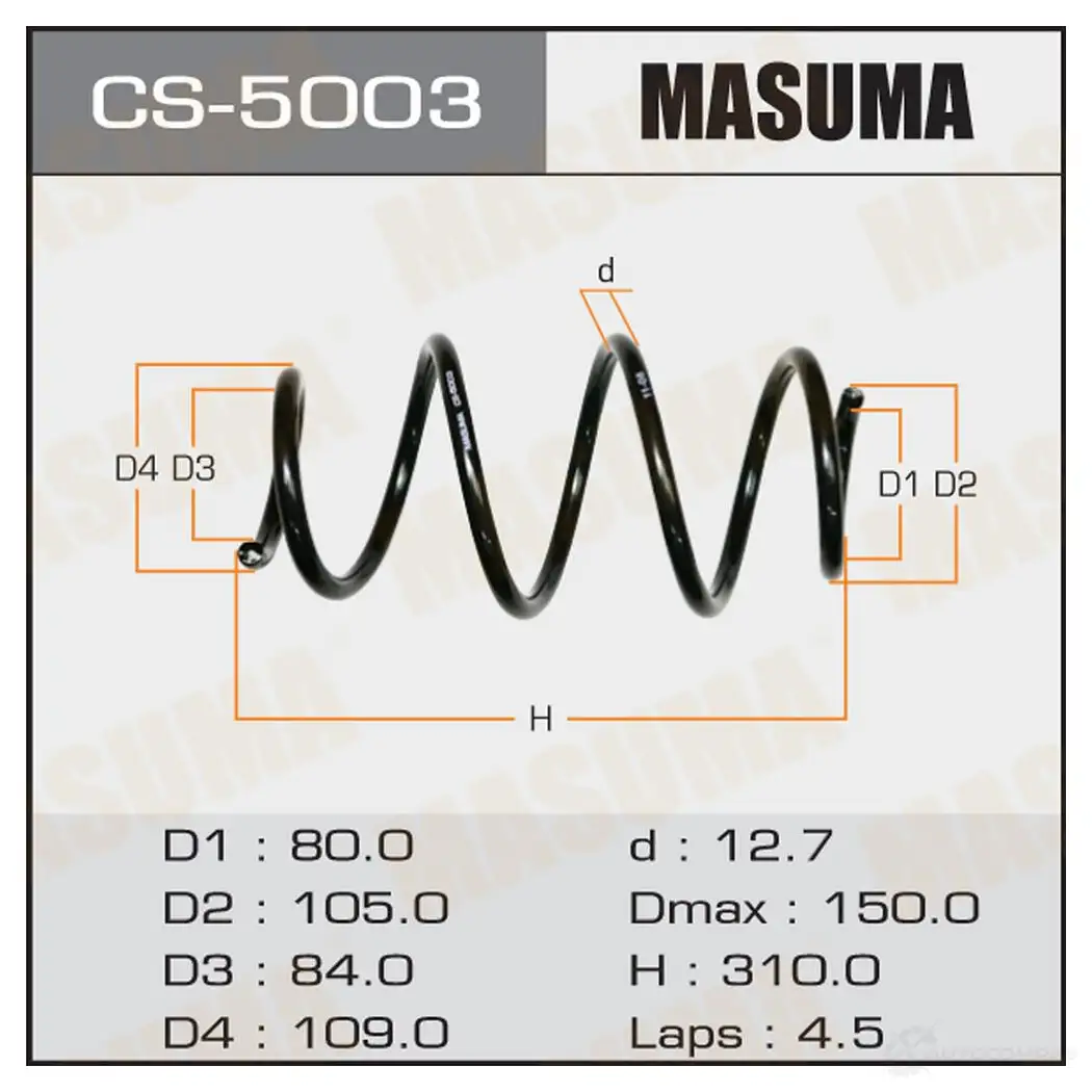 Пружина подвески MASUMA J 440GC CS-5003 1422881260