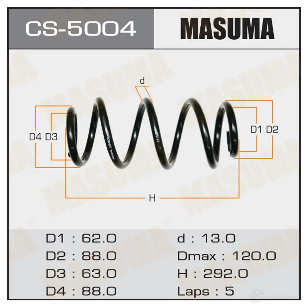 Пружина подвески MASUMA CS-5004 0SRWY 8 1422881259 изображение 0