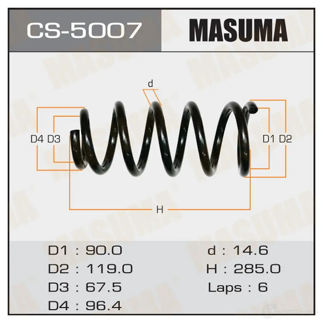 Пружина подвески MASUMA 1422881257 6C6 OMXJ CS-5007 изображение 0