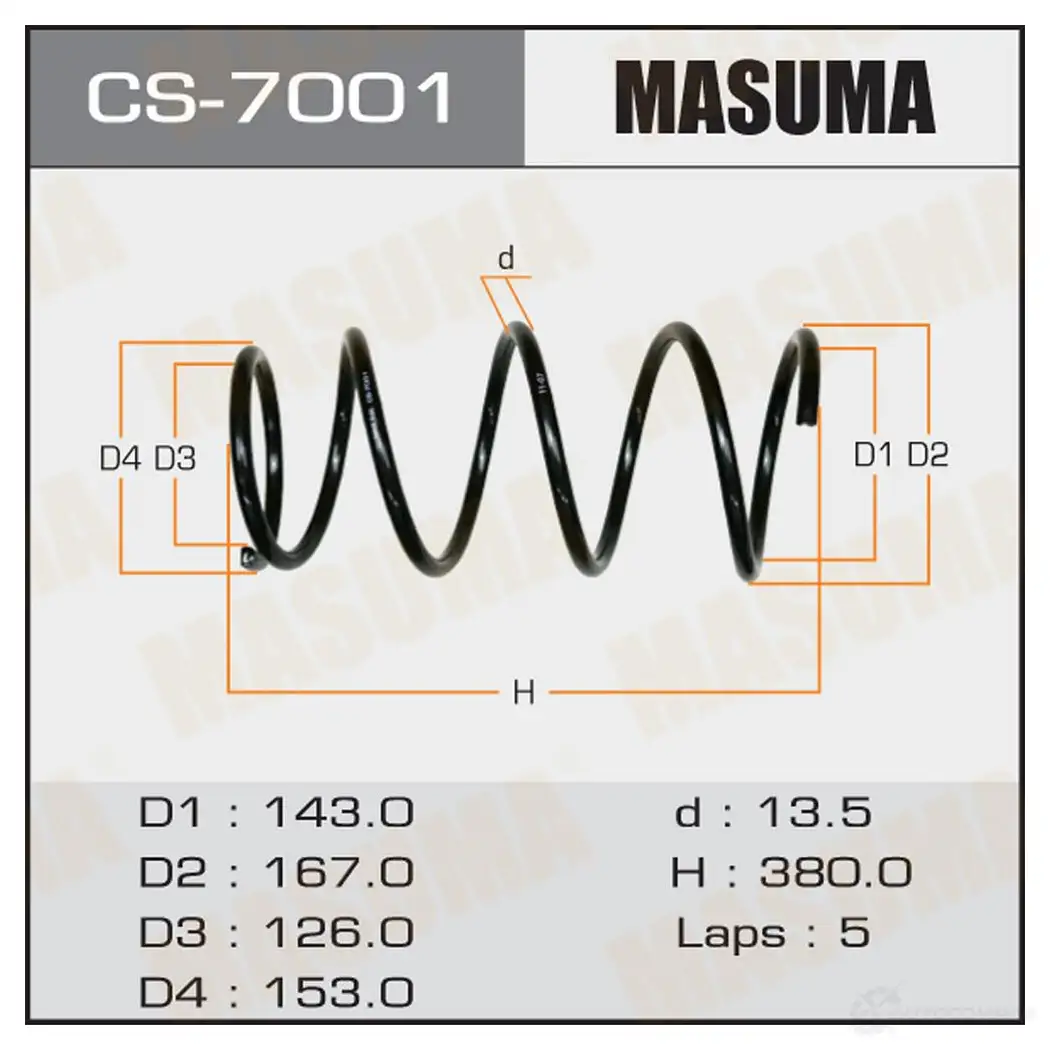 Пружина подвески MASUMA CS-7001 JZ43 IW 1422878920 изображение 0