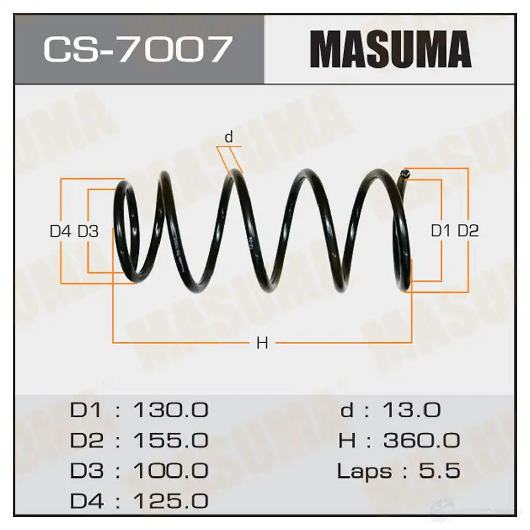 Пружина подвески MASUMA 1422878914 CS-7007 U6HKXG S