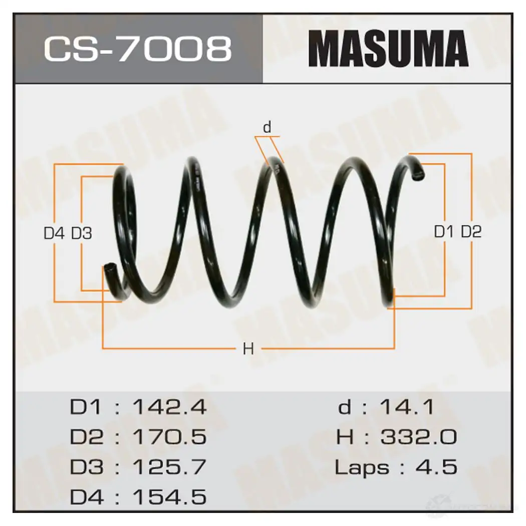 Пружина подвески MASUMA X5 FO2CR 1422878913 CS-7008 изображение 0