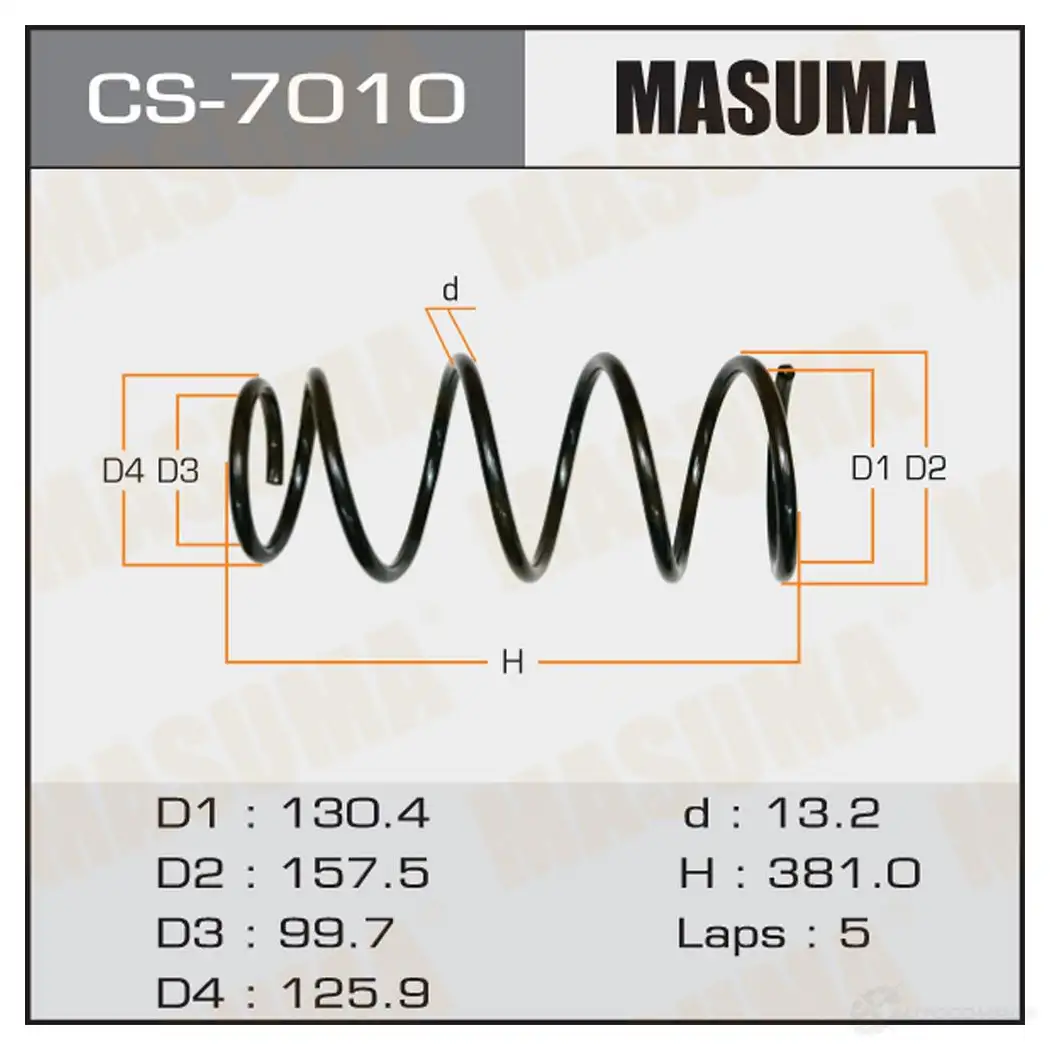 Пружина подвески MASUMA CS-7010 1422878911 C4 CCBCY изображение 0