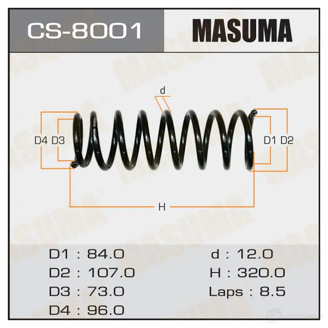 Пружина подвески MASUMA 1FSU 9 CS-8001 1422878926