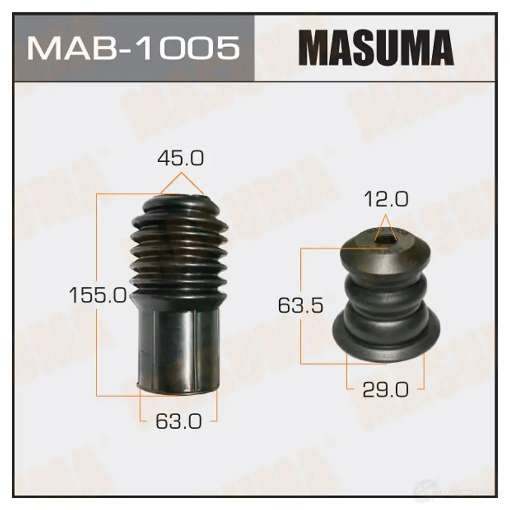 Пыльник амортизатора универсальный, отбойник D=12, H=63.5 MASUMA 1422881248 MAB1005 F6TY 0 6OAD8