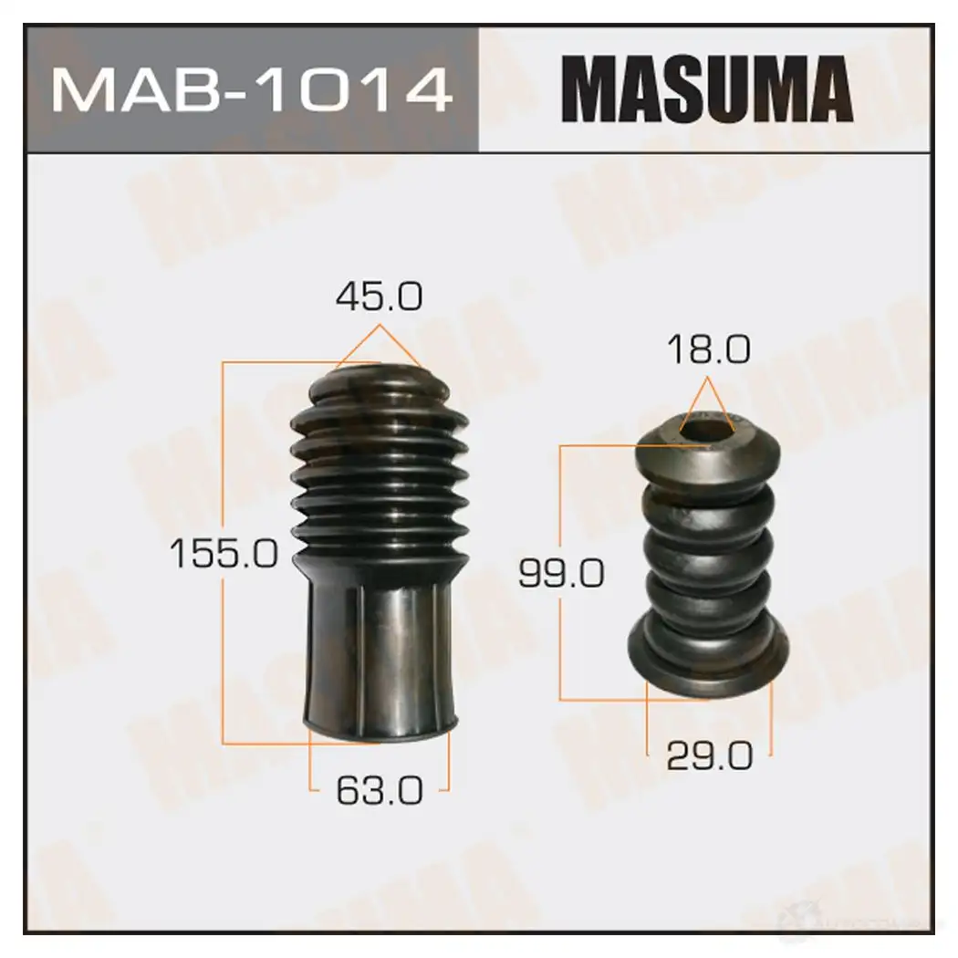 Пыльник амортизатора универсальный, отбойник D=18, H=99 MASUMA 1422881240 MAB1014 NLS1K 64T 8ML