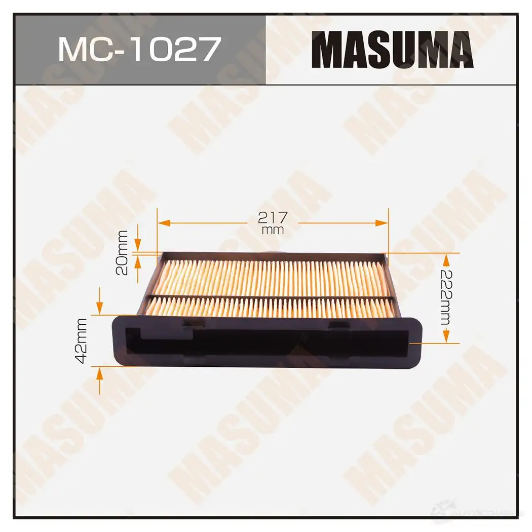 Фильтр салонный MASUMA 1439697997 MC-1027 4WT THK изображение 0