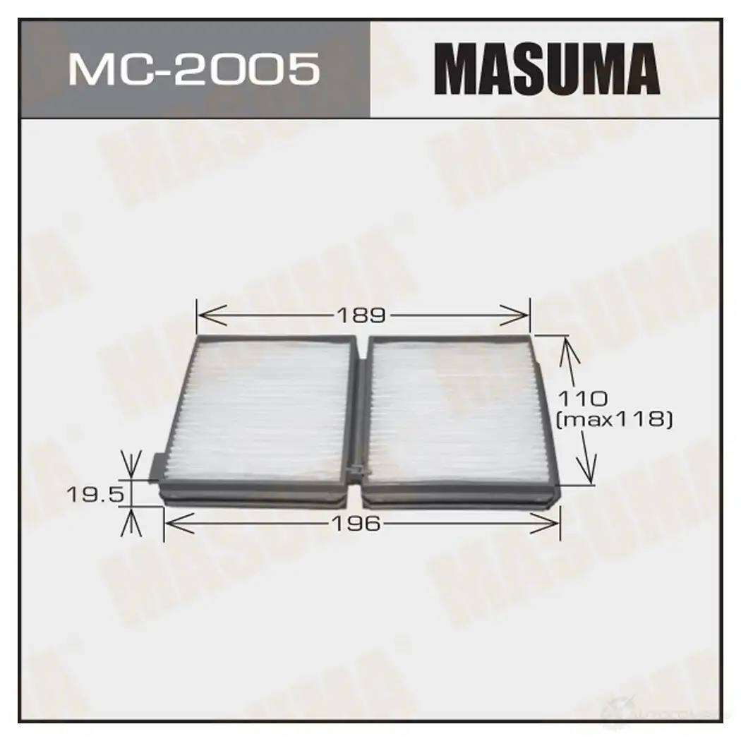 Фильтр салонный MASUMA P 5E8XR MC-2005 1422884277 4560116761883