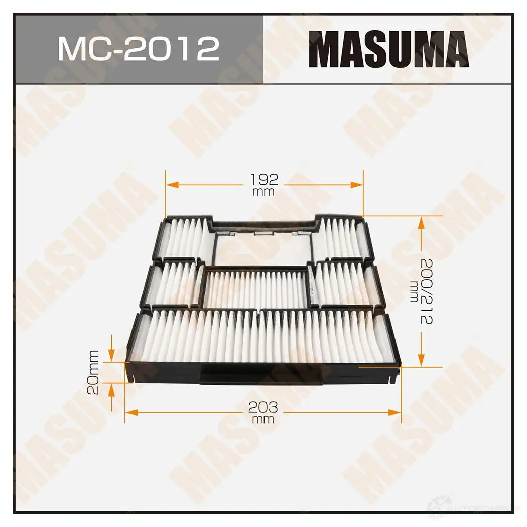 Фильтр салонный MASUMA MC-2012 1422884257 O3 3H9C3 4560116762545 изображение 0
