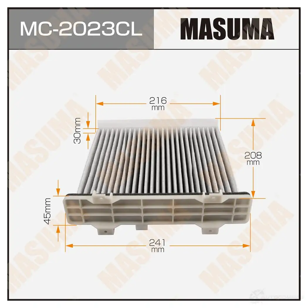 Фильтр салонный угольный MASUMA 1420577468 4560116763566 YIC4 OFX MC-2023CL изображение 0