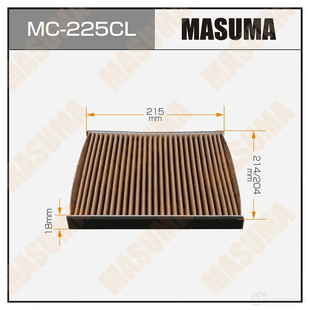 Фильтр салонный угольный MASUMA 1420577331 VJ 6L0D 4560116762576 MC-225CL изображение 0
