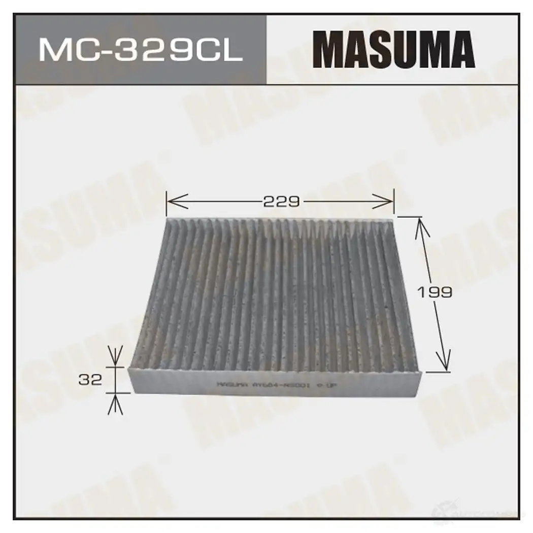 Фильтр салонный угольный MASUMA 4560116762613 MC-329CL AS VVGPR 1420577311 изображение 0