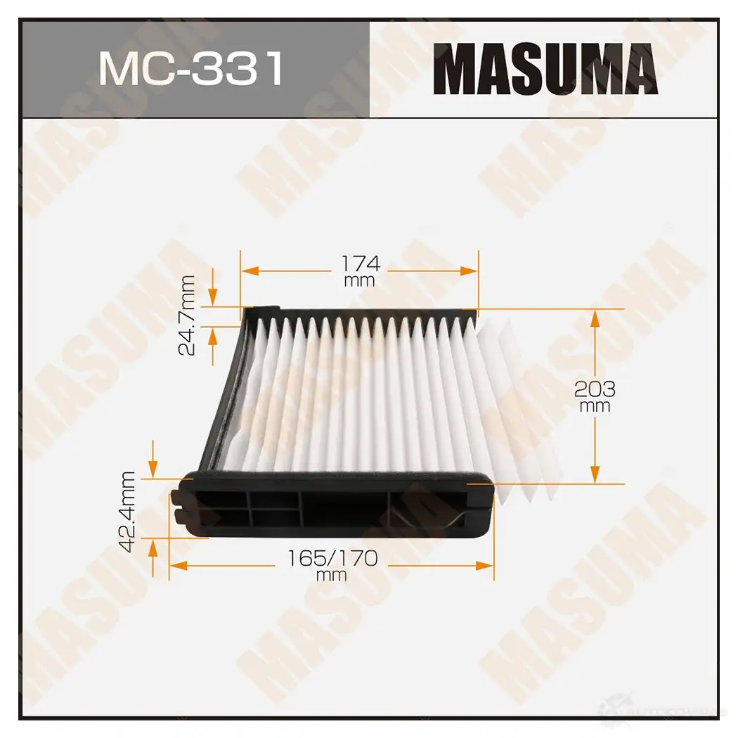 Фильтр салонный MASUMA 02 WKT 1422884187 MC-331 4560116761685 изображение 0