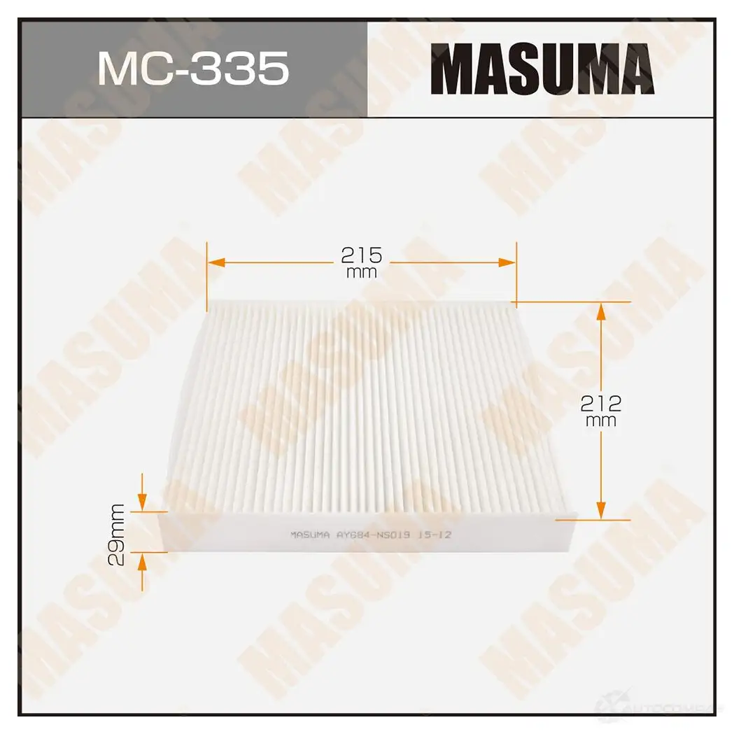 Фильтр салонный MASUMA 6M 4YJV MC-335 4560116490172 1422884306 изображение 0
