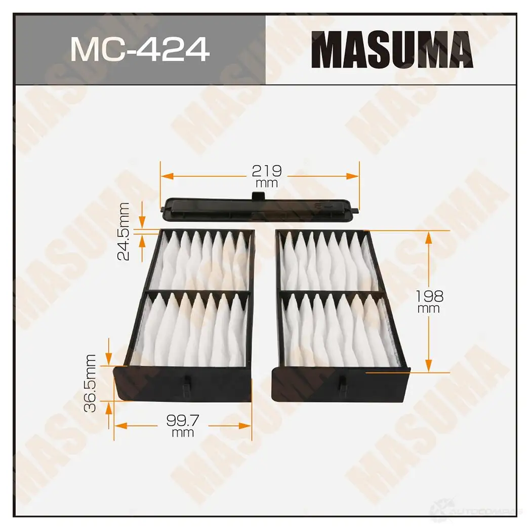 Фильтр салонный MASUMA MC-424 AEQT F 1422884185 4560116761678 изображение 0