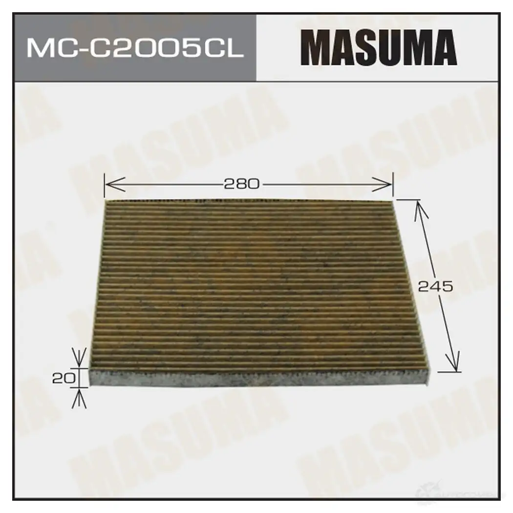 Фильтр салонный угольный MASUMA MC-C2005CL 1V3Y QES 1422884194 4560116490370 изображение 0