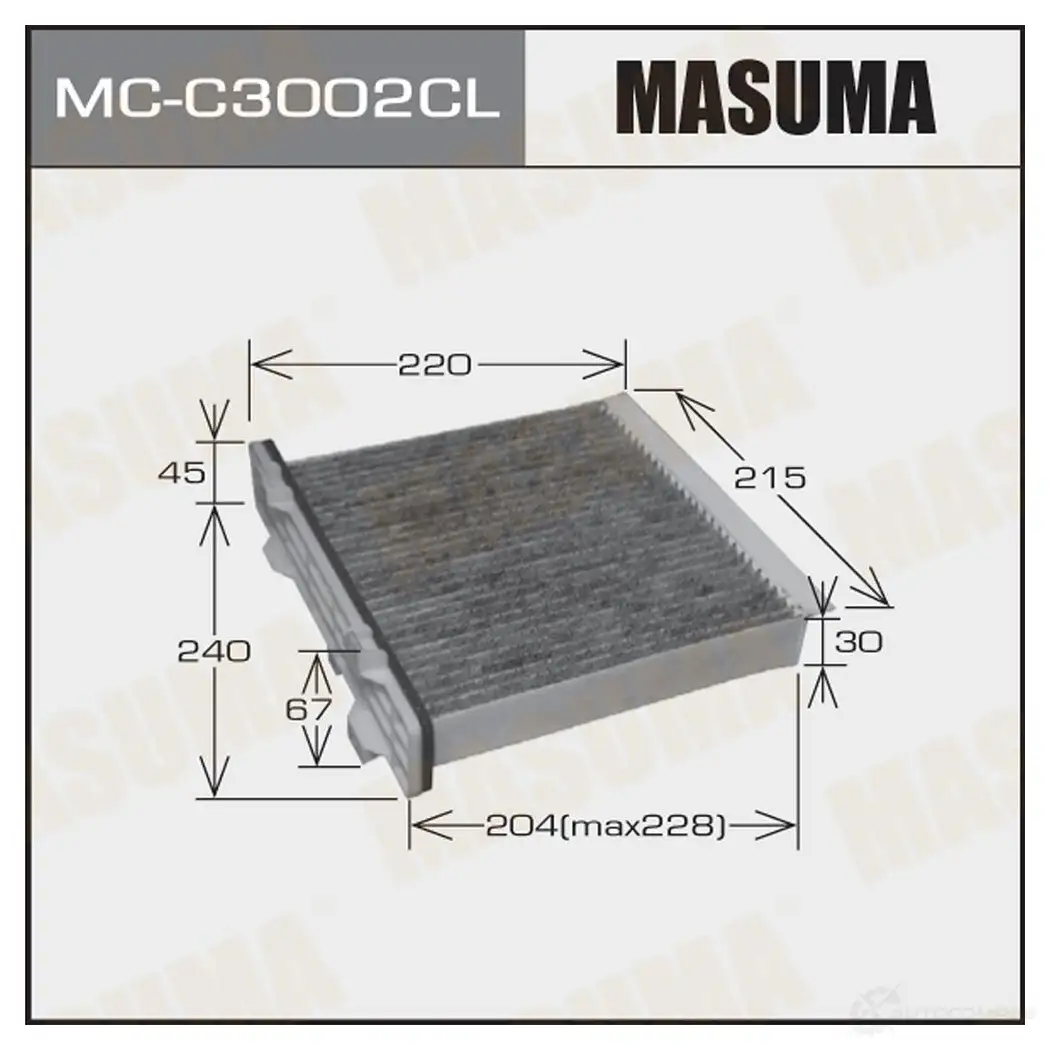 Фильтр салонный угольный MASUMA D 580I 4560116765539 MC-C3002CL 1422884193 изображение 0