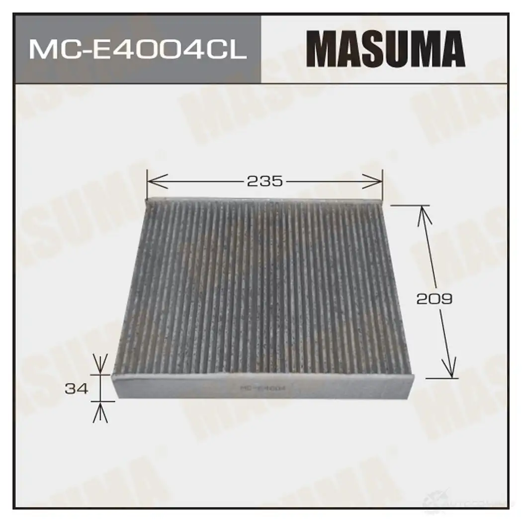Фильтр салонный угольный MASUMA 4560116762507 34X B8 1420577474 MC-E4004CL изображение 0